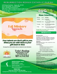 August 29 2021 Bulletin and Inserts