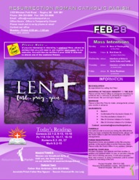 February 28 2021 Bulletin and Inserts