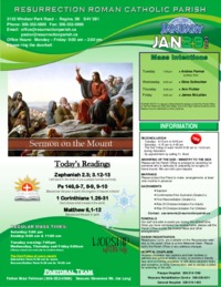 January 29th Bulletin and Inserts