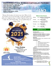 Janaury 3 2021 Bulletin and Inserts
