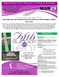 March 29 Bulletin and Inserts