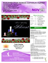 November 29 2020 Bulletin and Inserts