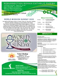 October 18 2020 Bulletin and Inserts