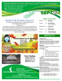 September 27th Bulletin and Inserts